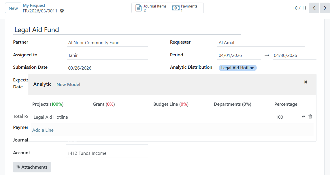 Accounting integration and journal entries